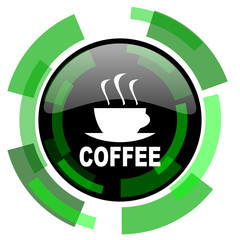 espresso icon, green modern design isolated button, web and mobile app design illustration