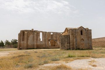 Fototapeta na wymiar Ruins of Carmelite and Armenian Churches in Medieval Famagusta,