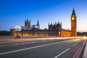 Fototapeta na wymiar Big Ben and Palace of Westminster in London at night, UK
