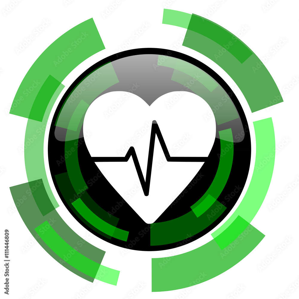 Aufkleber pulse icon, green modern design isolated button, web and mobile app design illustration