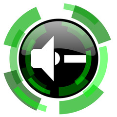 speaker volume icon, green modern design isolated button, web and mobile app design illustration