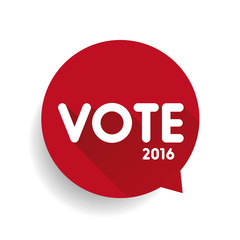 Vote label speech bubble vector