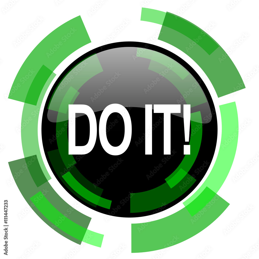 Poster do it icon, green modern design isolated button, web and mobile app design illustration