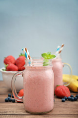 Fruit smoothies with strawberry