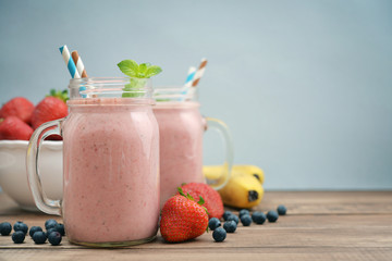 Fruit smoothies with strawberry