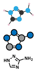 Amitrol (3-Amino-1,2,4-triazole, 3-AT) herbicide molecule.