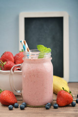 Fruit smoothies with strawberry
