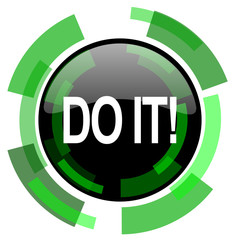 do it icon, green modern design isolated button, web and mobile app design illustration