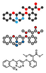 Azoxystrobin fungicide molecule.