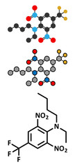 Benfluralin herbicide molecule.