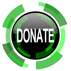 donate icon, green modern design isolated button, web and mobile app design illustration