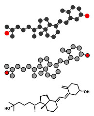 Calcifediol (calcidiol, 25-hydroxyvitamin D) molecule. 