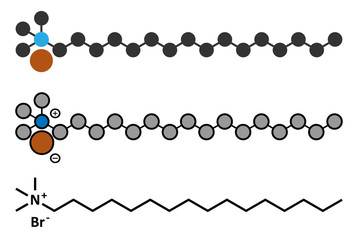 Cetrimonium bromide antiseptic surfactant molecule.