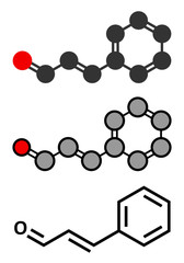 Cinnamaldehyde (cinnamic aldehyde) cinnamon flavor molecule.
