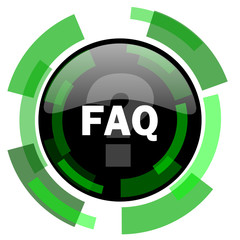 faq icon, green modern design isolated button, web and mobile app design illustration