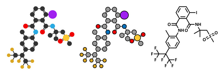 flubendiamide insecticide molecule (ryanoid class).