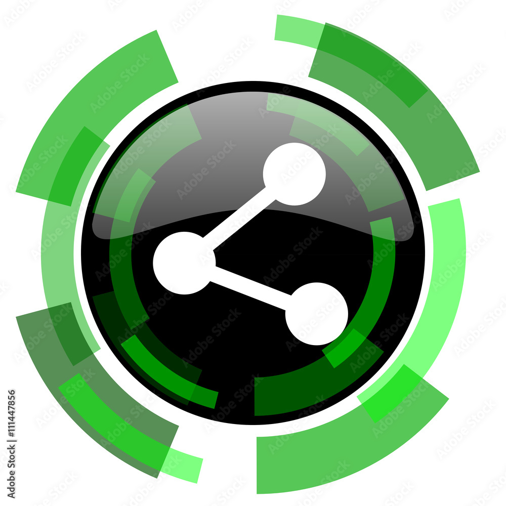 Poster share icon, green modern design isolated button, web and mobile app design illustration