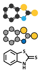 Mercaptobenzothiazole (MBT) skin sensitizer molecule. 