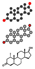 Mesterolone androgen molecule.