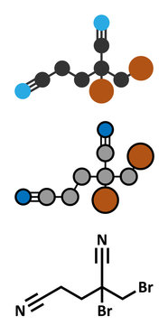 Methyldibromo glutaronitrile preservative molecule.