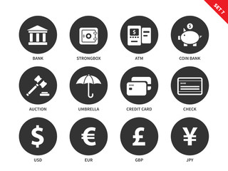 Fototapeta premium Banking and business icons on white background