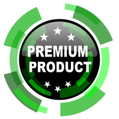 premium product icon, green modern design isolated button, web and mobile app design illustration