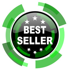 best seller icon, green modern design isolated button, web and mobile app design illustration