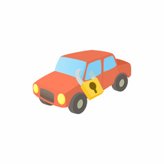 Impounded car icon, cartoon style