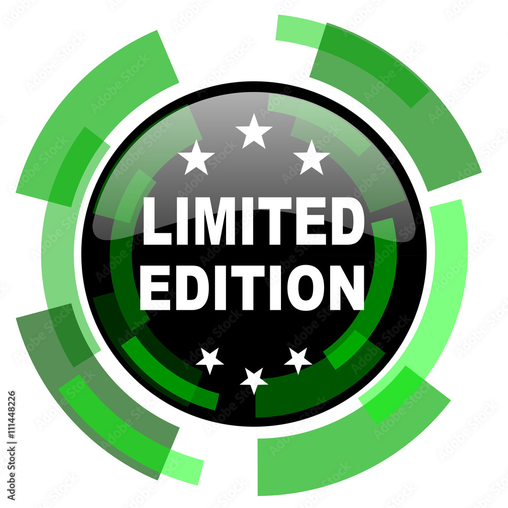 Poster limited edition icon, green modern design isolated button, web and mobile app design illustration