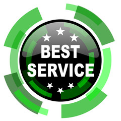 best service icon, green modern design isolated button, web and mobile app design illustration