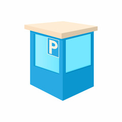 Parking toll booths icon, cartoon style