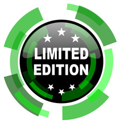 limited edition icon, green modern design isolated button, web and mobile app design illustration