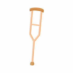 Crutch for the disabled icon, cartoon style