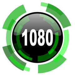 1080 icon, green modern design isolated button, web and mobile app design illustration