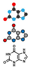 Xanthine purine base molecule.