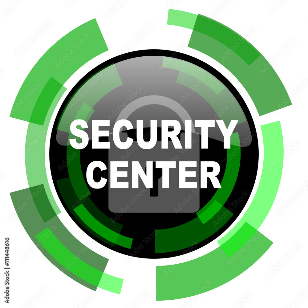 Aufkleber security center icon, green modern design isolated button, web and mobile app design illustration
