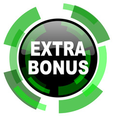 extra bonus icon, green modern design isolated button, web and mobile app design illustration