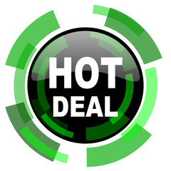 hot deal icon, green modern design isolated button, web and mobile app design illustration