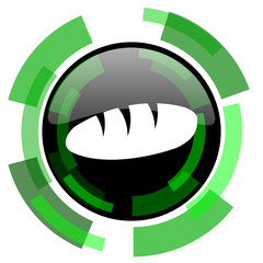 bread icon, green modern design isolated button, web and mobile app design illustration