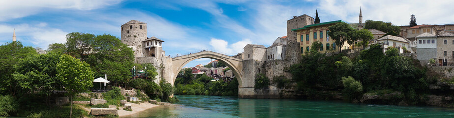 Fototapeta na wymiar Panorama of Mostar, Bosnia and Herzegovina