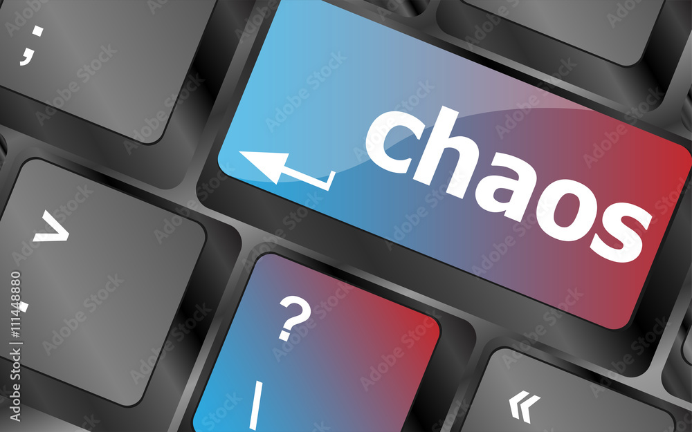 Poster chaos keys on computer keyboard, business concept vector, keyboard keys, keyboard button