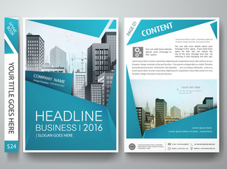 Brochure design template vector.Flyers annual report business magazine poster.Leaflet cover book technology presentation with abstract blue shape and flat city background. Layout in A4 size.