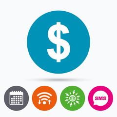 Obraz premium Dollar sign icon. USD currency symbol.