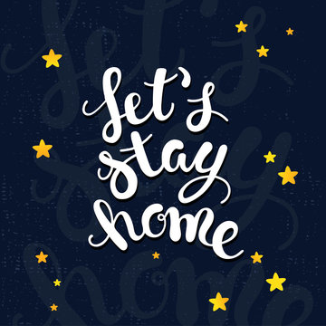 Let's stay home poster.