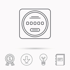 Electricity power counter icon. Measurement sign.