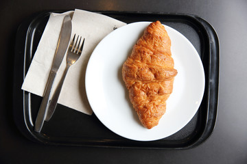 croissant in coffee shop