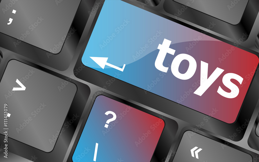 Aufkleber toys word on computer keyboard pc key vector, keyboard keys, keyboard button