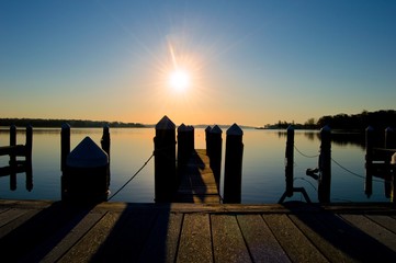 Sunrise at the Dock on the River