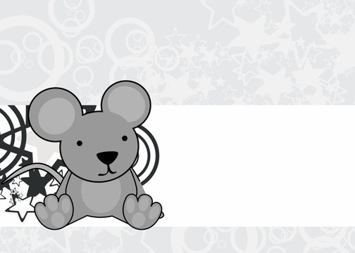 cute little baby sit mouse cartoon  background in vector format