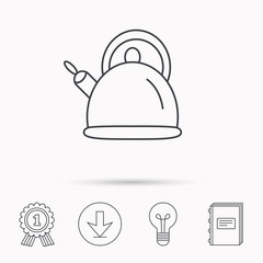 Teapot icon. Kitchen kettle sign.